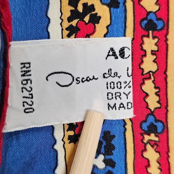 Vintage Oscar de La Rauta 100% Silk Paisley and Floral Scarf 31" x 31" Japan - Picture 3 of 6